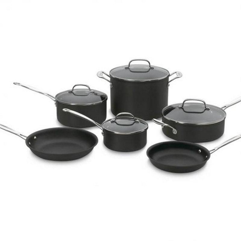 Cuisinart 10 Pieces Hard Anodized Aluminum Non Stick Cookware Set Reviews Wayfair