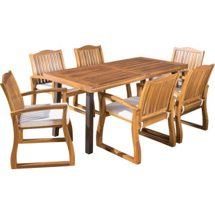 View Isidore 7 Piece Dining Set with Cushions