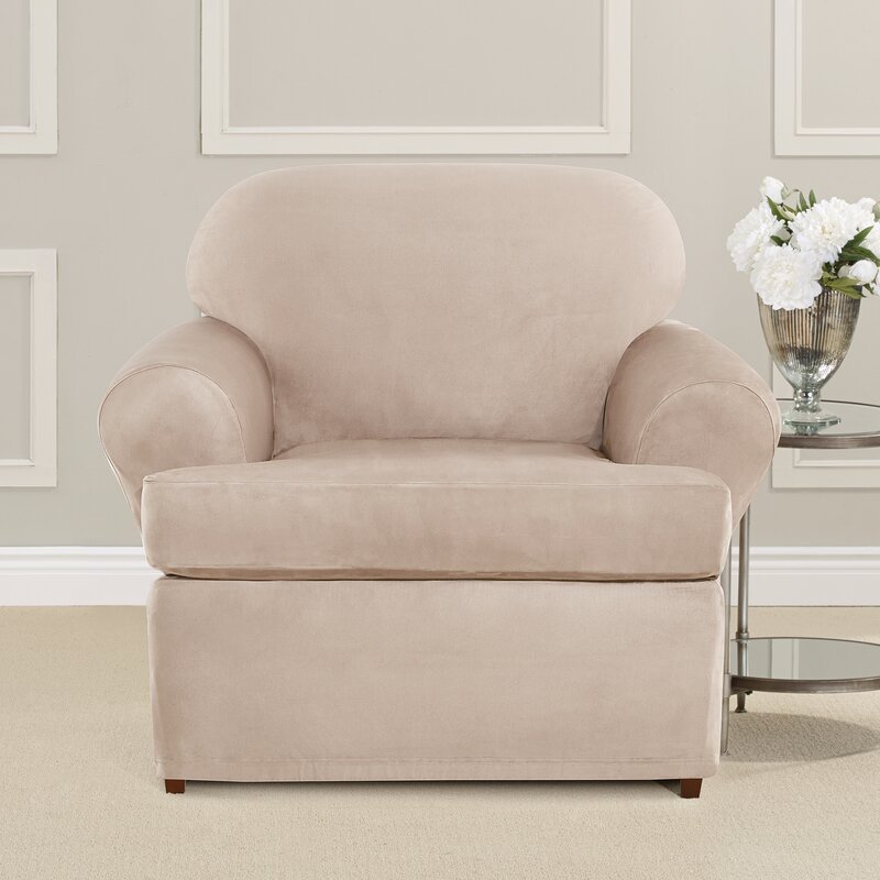 Sure Fit Ultimate Heavyweight Stretch Suede T-Cushion Armchair ...