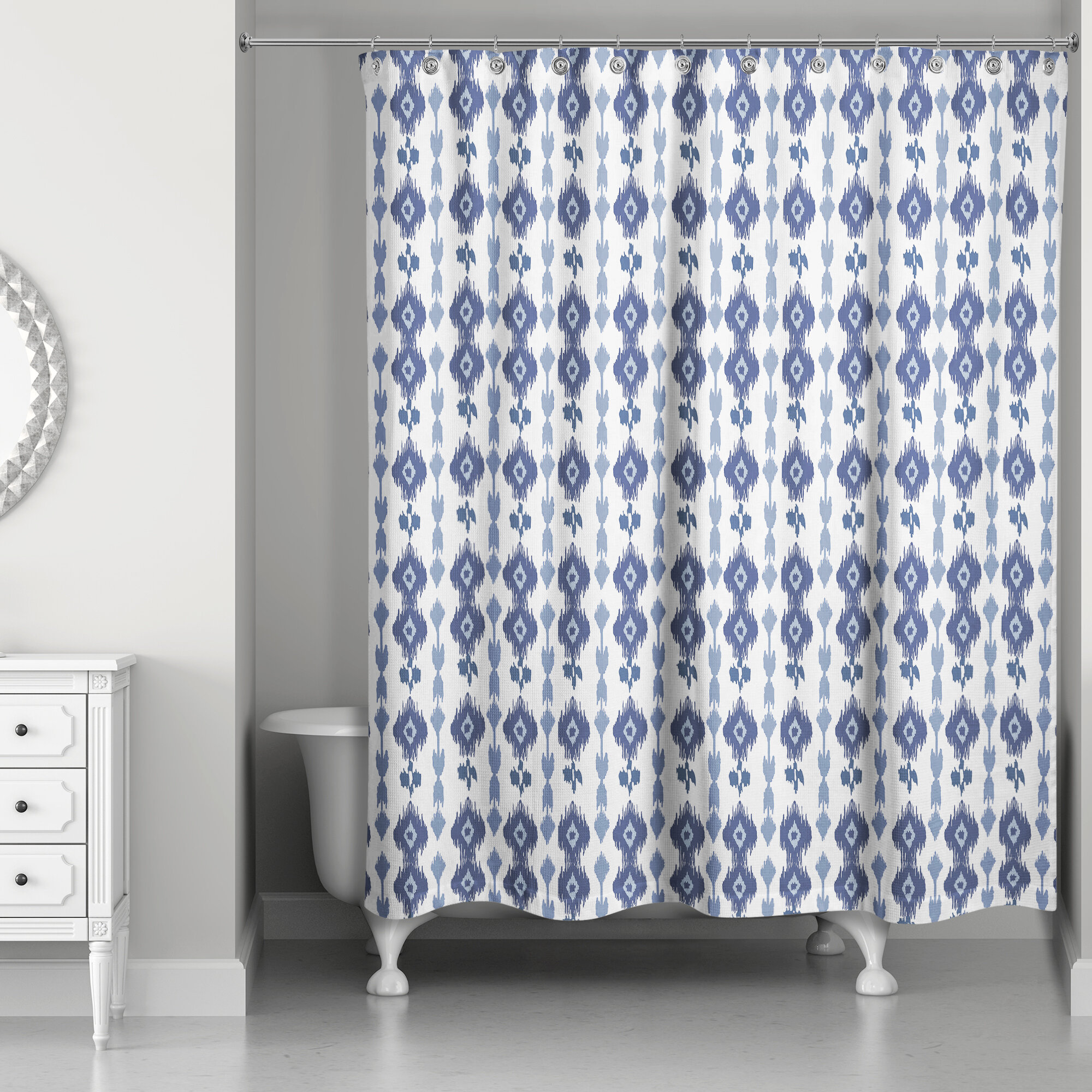 Bungalow Rose Hildebrandt Ikat Single Shower Curtain Wayfair