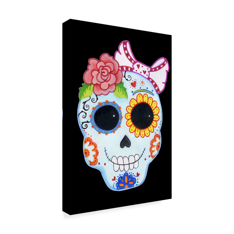 Trademark Art Sugar Skull Acrylic Painting Print On Wrapped