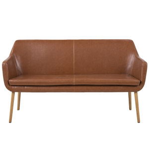 Küchenbank Sofia aus Holz und Leder von Fjørde..