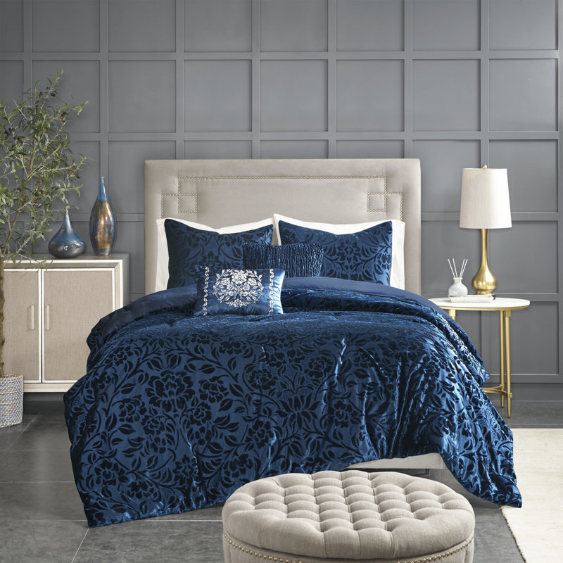 House Of Hampton Jamya 5 Piece Faux Velvet Comforter Set Reviews Wayfair