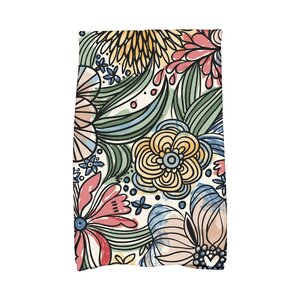 Zentangle Floral Print Hand Towel