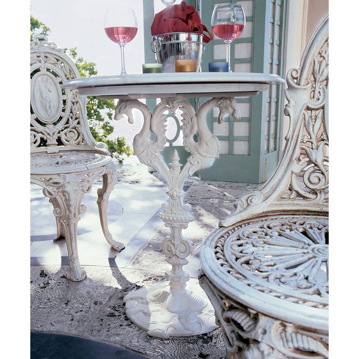 Design Toscano Regents Park Dragon Bistro Set Marble Bistro Table
