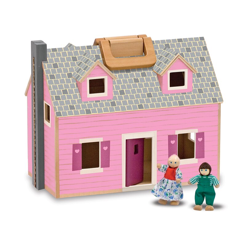 melissa & doug fold & go wooden dollhouse
