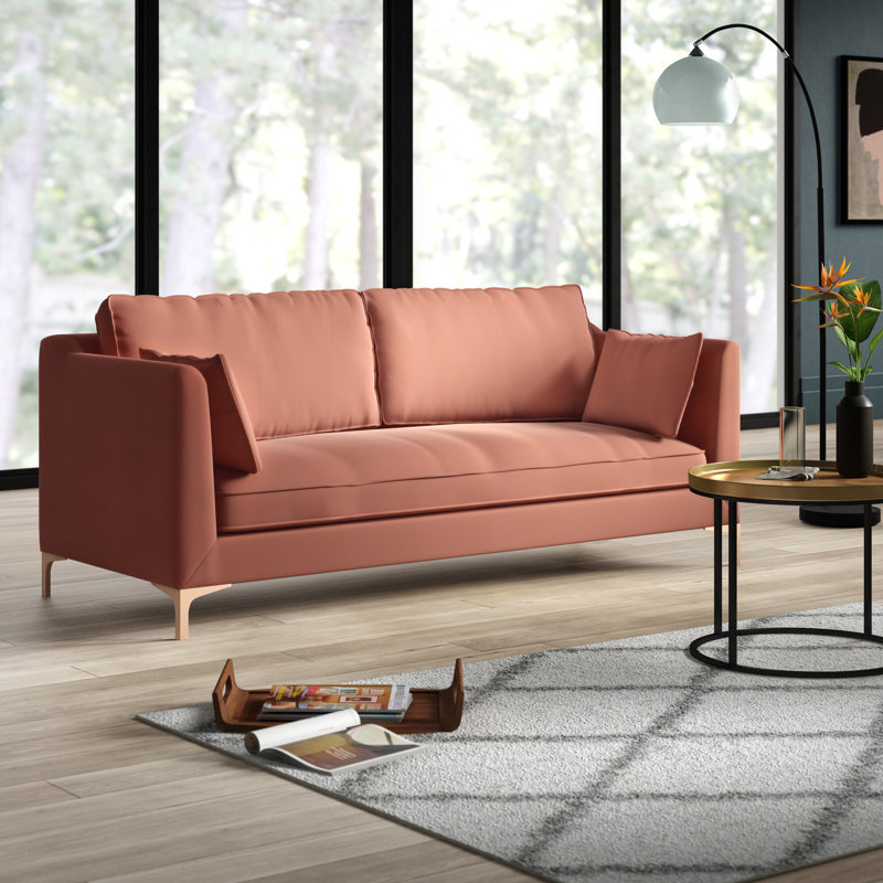 Mercury Row Dupuis Velvet 80 25 Square Arms Sofa Reviews Wayfair
