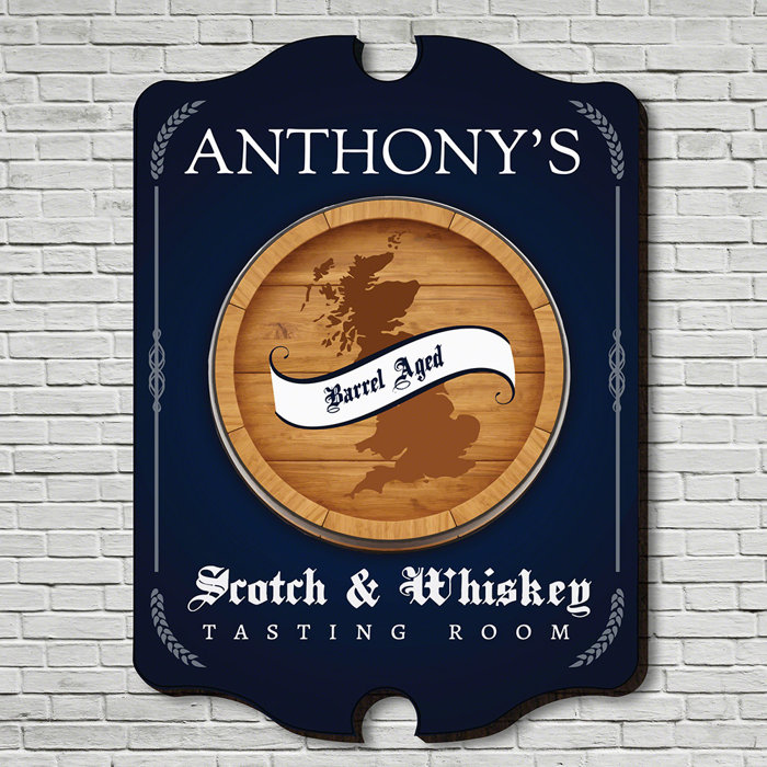 Home Wet Bar Whiskey Tasting Room Personalized Sign Wall Decor
