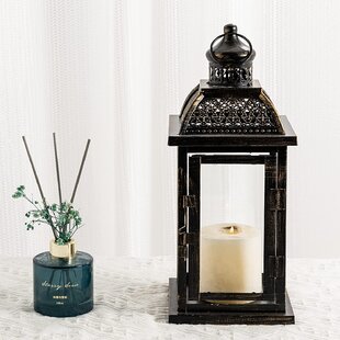 10 Tower Lantern Black Candle Holder Wedding centerpieces 12.8" Tall Set