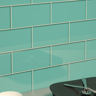 Blue Subway Tile You Ll Love Wayfair 3 X 6 Gl Subway Tile In Teal