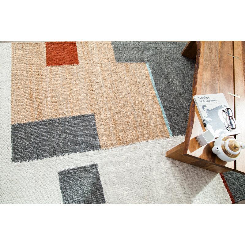 Wes Abstract Hand Woven Jut Sisal Tan Gray Area Rug Reviews