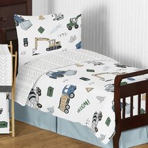 Fancy Collection 3pc Full Size Quilted Bedspread Set Vehicles Trains Cars Trucks Blue Green Red Orange Black New