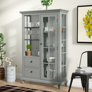 Dining Set With China Cabinet Wayfair Lefevre Gl Shelf Curio Cabinet