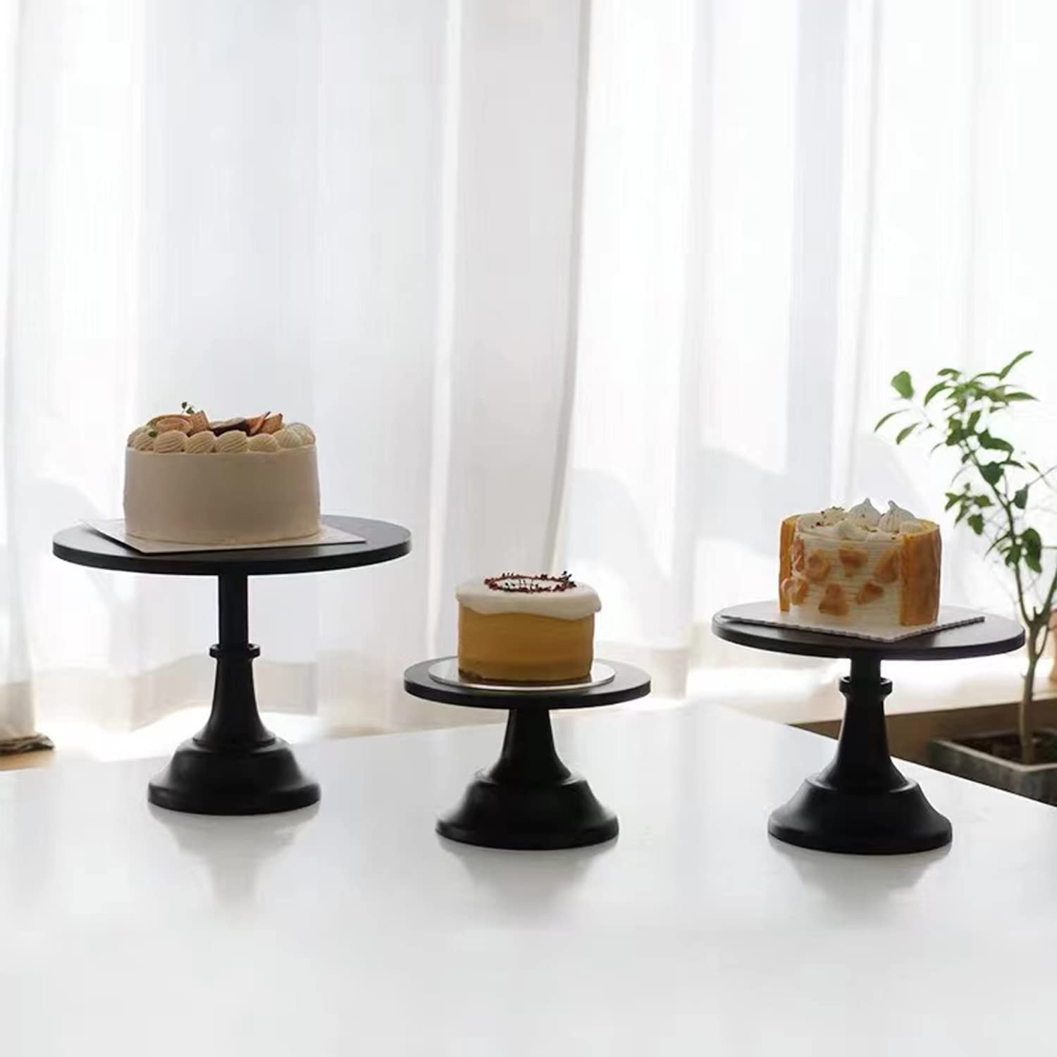 Real Marble Cake Stand Decorating Cupcake Serving Tray Metal Gold Wedding Party 