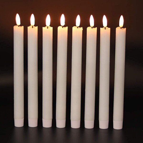 Flickering LED Tapered Candles 6pcs Battery Operated Electric Lights Dipped Melt