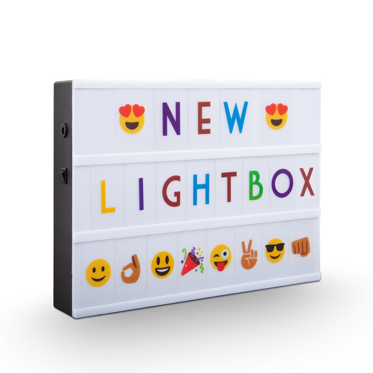 Lightbox LED Leuchtkasten A4 Bunt USB Buchstaben Emojis Lichtbox Letterbox Deko 