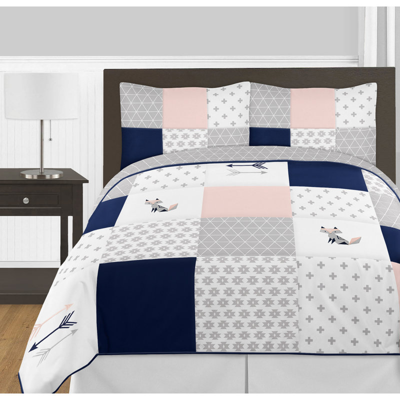Sweet Jojo Designs Fox Patch 3 Piece Full Queen Comforter Set