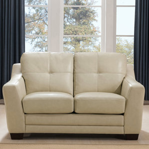 Tiffaney Leather Loveseat by Latitude ..