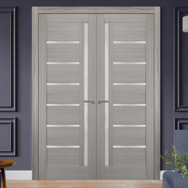 Sartodoors Paneled Manufactured Wood Quadro French Doors Wayfair