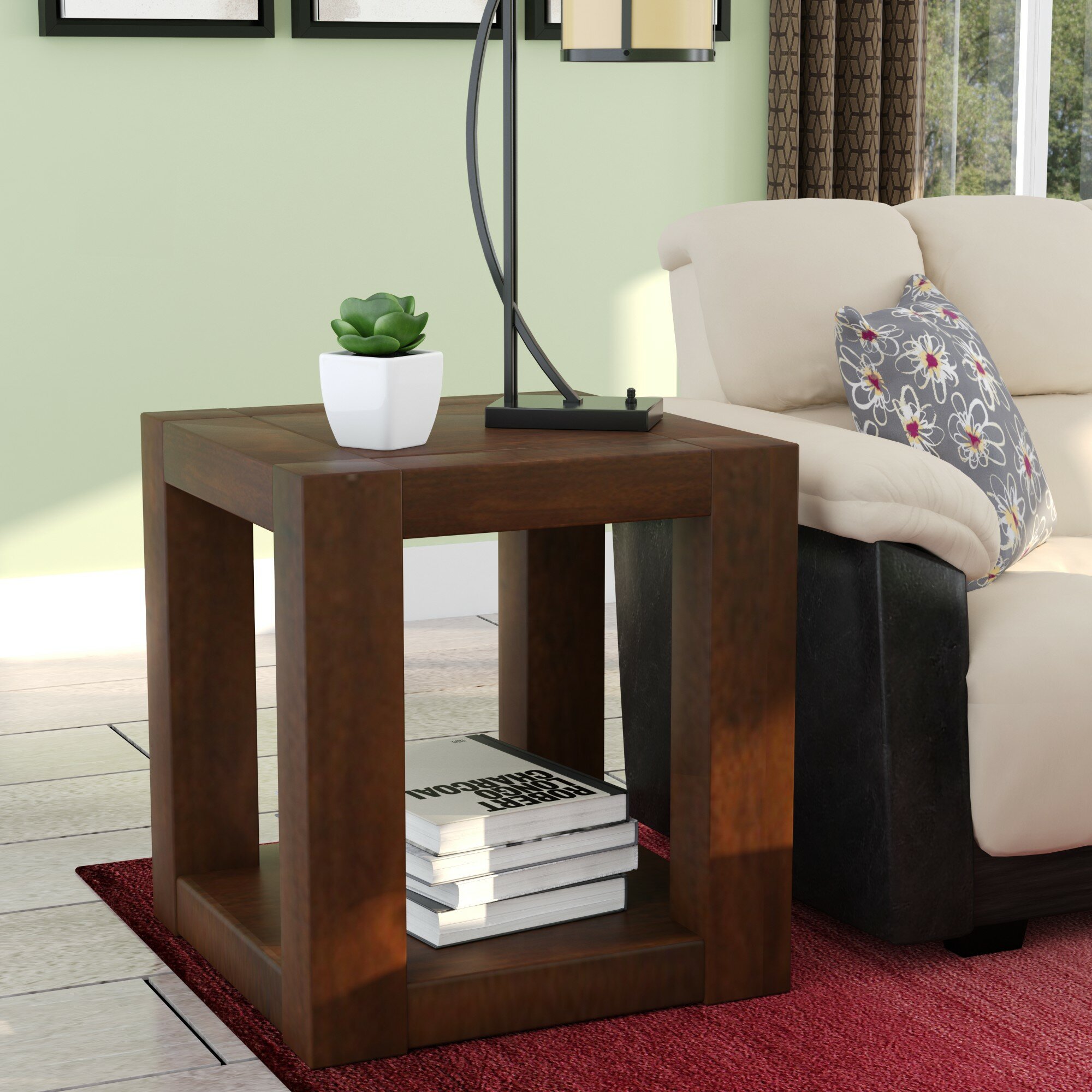 Simple Home End Table Living Room Decor Stand Shelf Rack With Drawer 