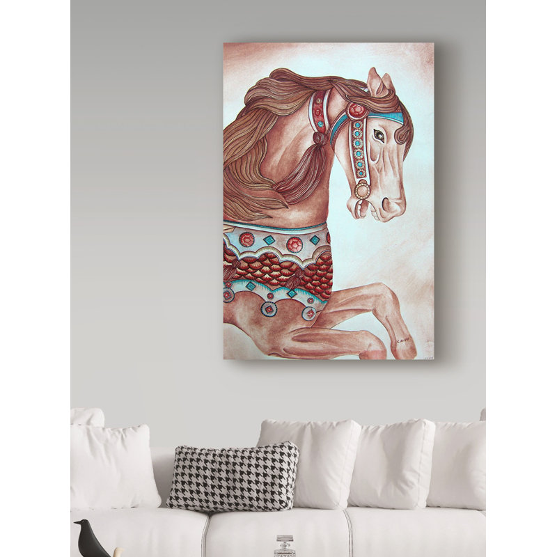 Astoria Grand Carousel Horse Acrylic Painting Print On Wrapped