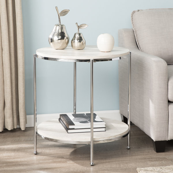 faux stone side table