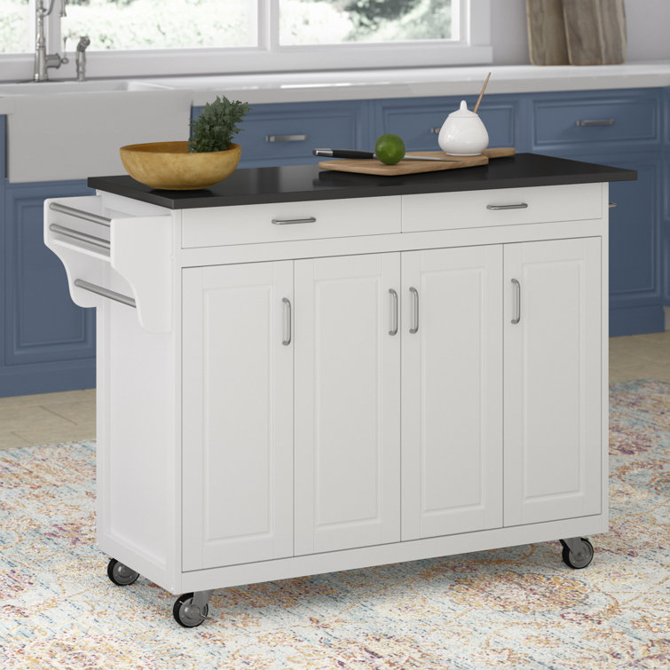 Birch Lane Littrell Kitchen Island With Granite Top Reviews Wayfair