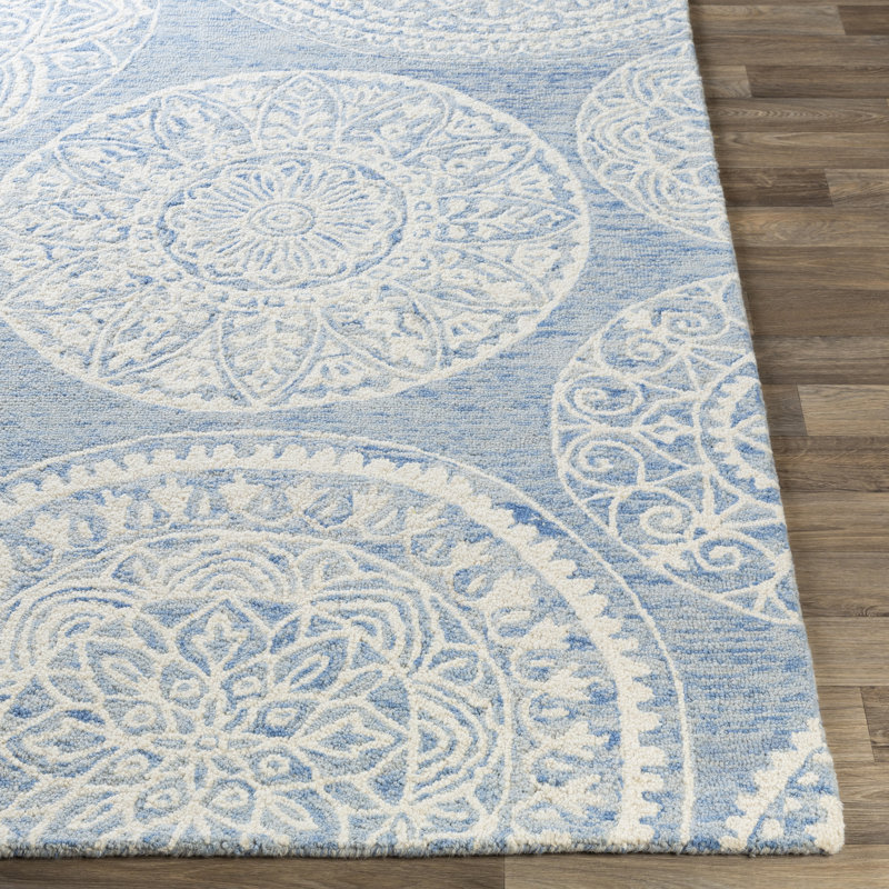 Bungalow Rose Hyer Handmade Tufted Wool Taupe Blue Gray Rug Wayfair