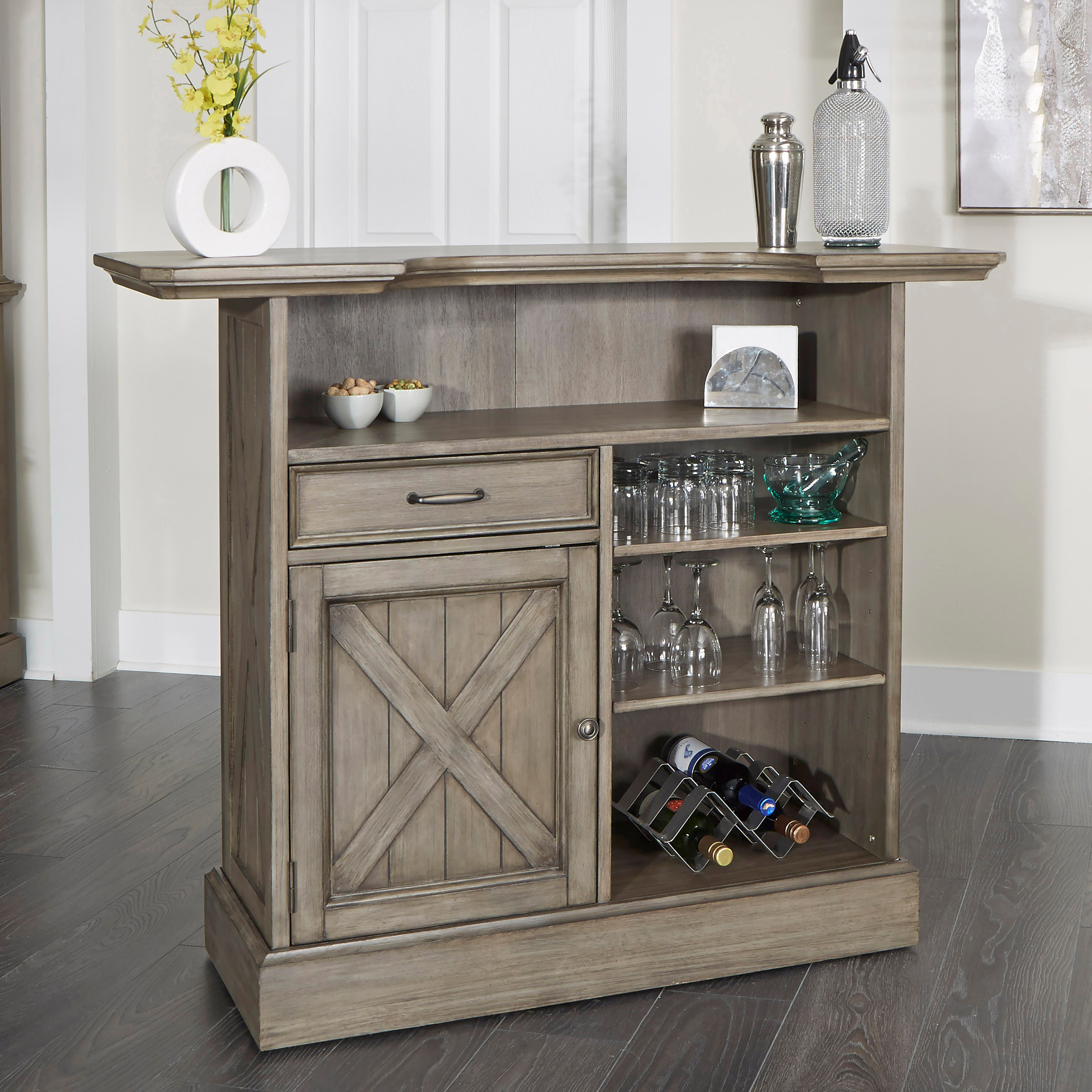 Gracie Oaks Hannelene Lodge Bar with Wine Storage & Reviews Wayfair