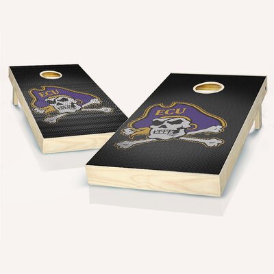 H9_Wofford Slanted NCAA Cornhole Board Set With Carry Case & Lights Skip's Garage NCAA Team: East Carolina Pirates