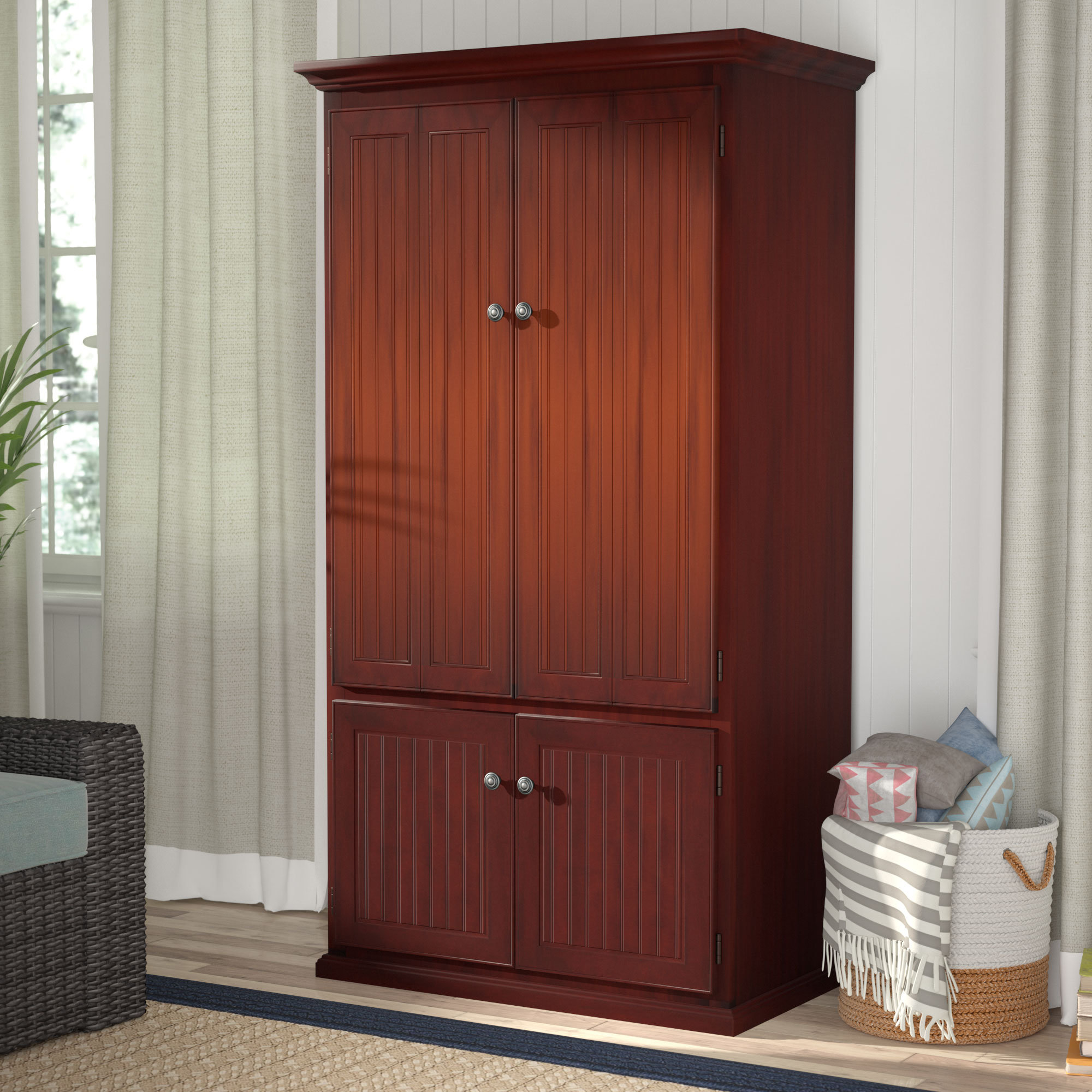 Breakwater Bay Neasa Solid Wood Armoire Desk & Reviews Wayfair