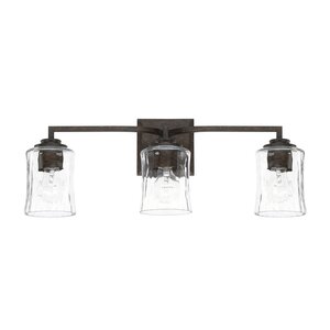Gerda 3-Light Vanity Light with Clear Watered Glass