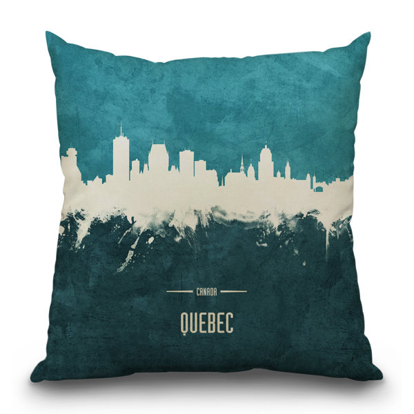 East Urban Home Quebec Canada Skyline Throw Pillow Wayfair