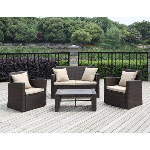 La Jolla 4 Piece Deep Seating Group with Cushions