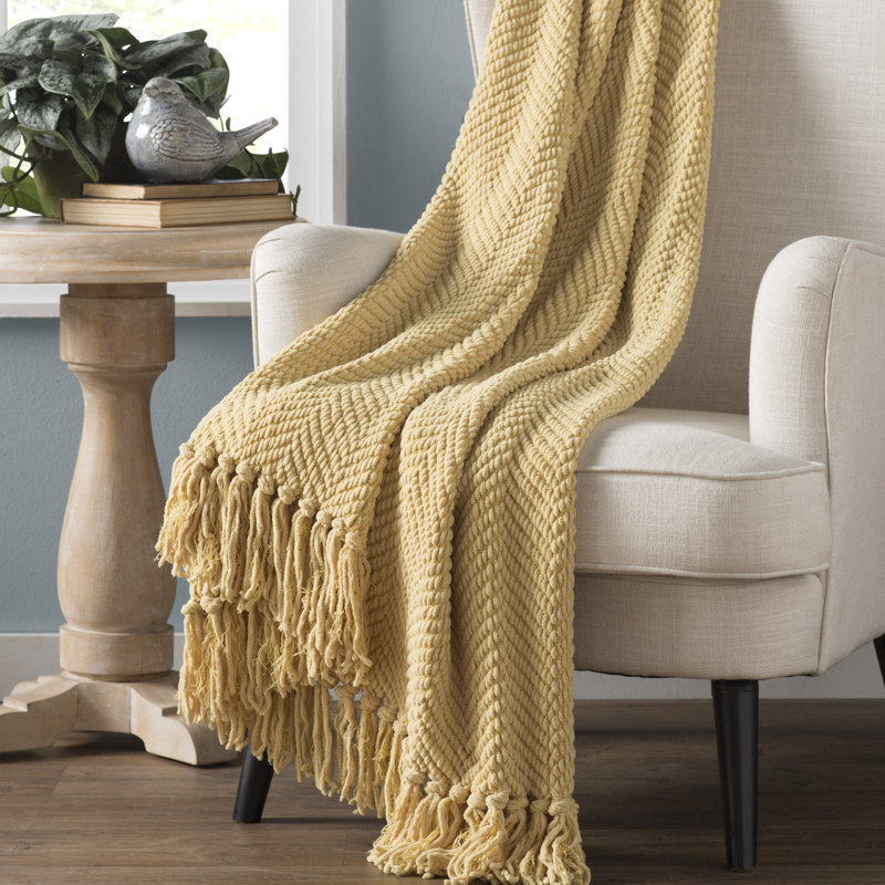 Three Posts Nader Tweed Knitted Design Throw Reviews Wayfair