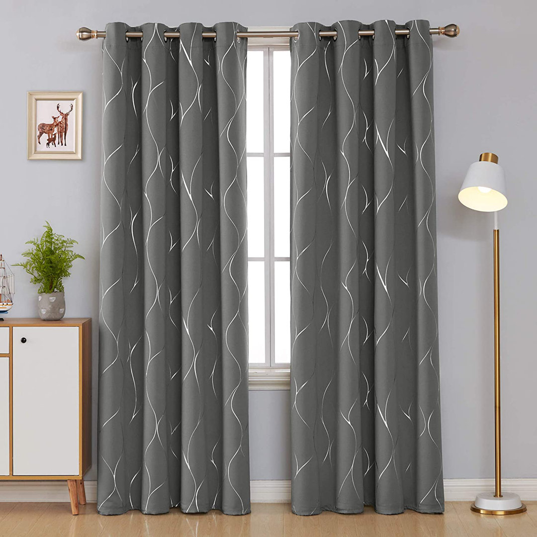 Seligman Wave Foil Printed Blackout Thermal Curtains