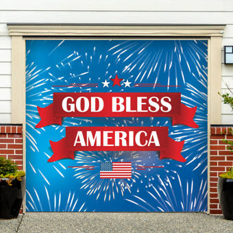 The Holiday Aisle American Flag Garage Door Mural Wayfair