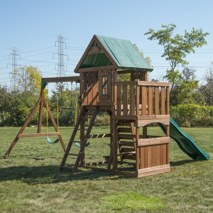 Elkhorn Wooden Play Swing Set