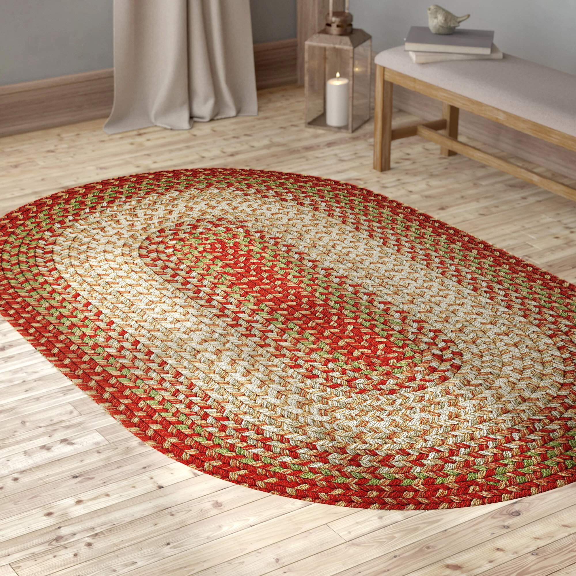 braided red rug