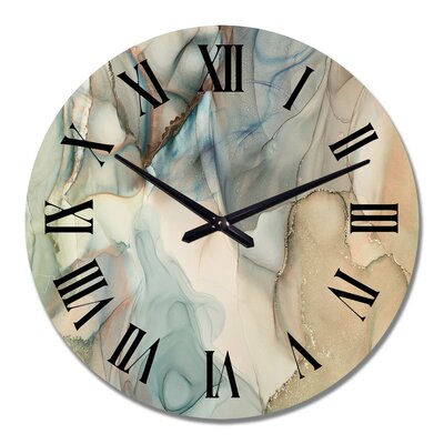 Gray Tender Liquid Art I - Modern Wall Clock