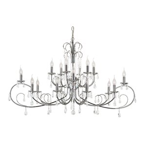 Chic Nouveau 18-Light Crystal Chandelier