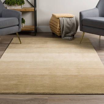 Winston Porter Delana Gabbeh Riz Hand Knotted Wool Cream Brown Area Rug Wayfair