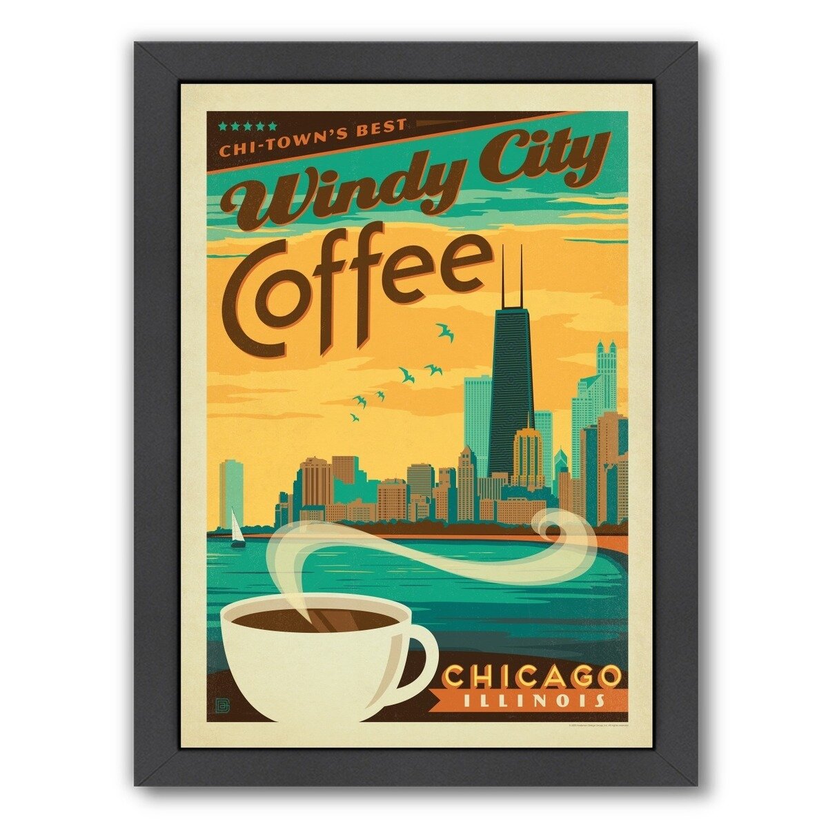 East Urban Home Coffee Chicago Coffee Framed Vintage Advertisement Reviews Wayfair