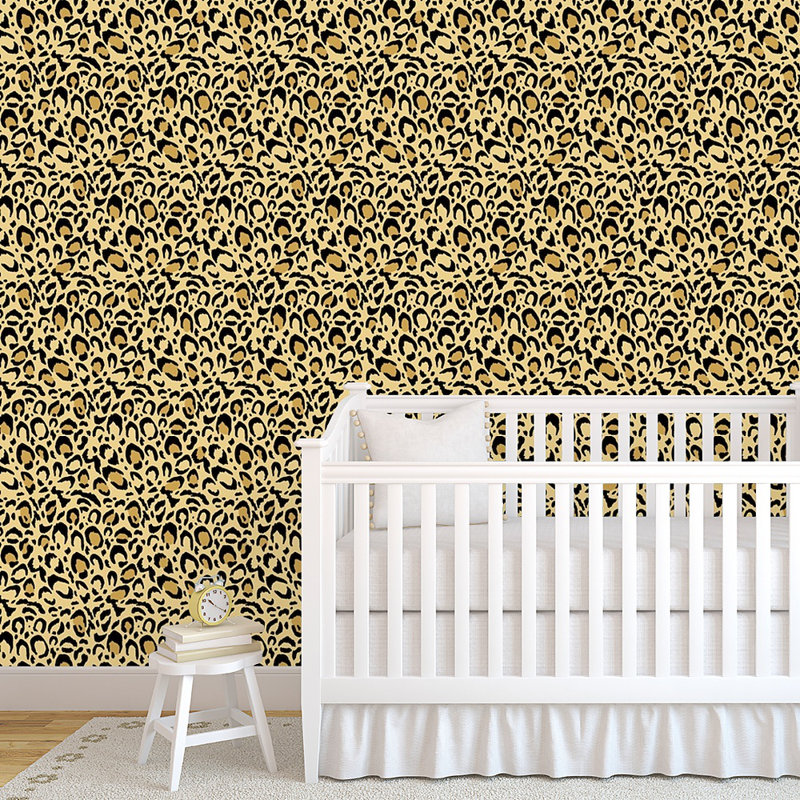 World Menagerie Wisby Leopard Print 48 L X 24 W Paintable Peel