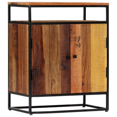 Side Cabinet 23.6" x 13.8" x 29.9" Solid Reclaimed Wood and Steel