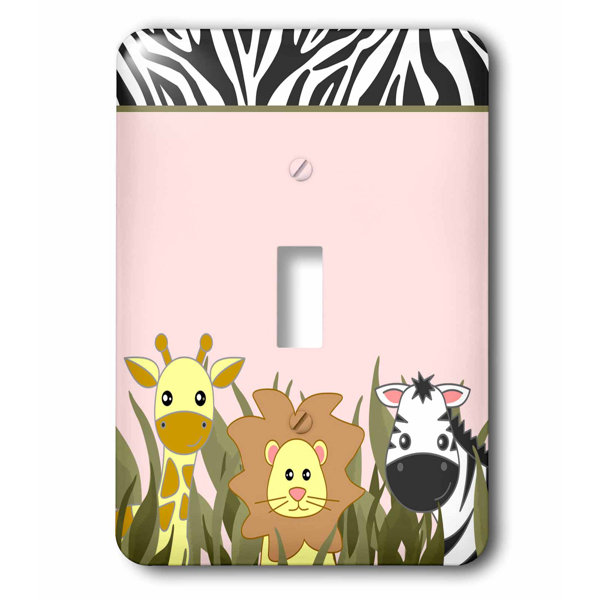 3drose Cute Baby Jungle Animals On Giraffe Lion Zebra 1 Gang Toggle Light Switch Wall Plate Wayfair