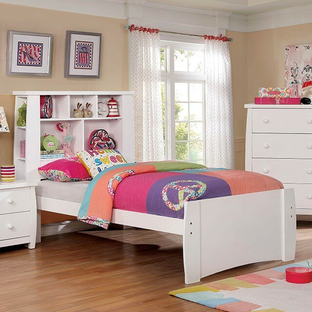 Zoomie Kids Burdick Platform Bed With Bookcase Wayfair