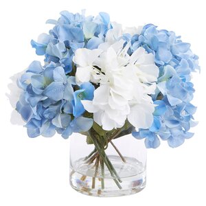 Faux Mixed Hydrangea Arrangement