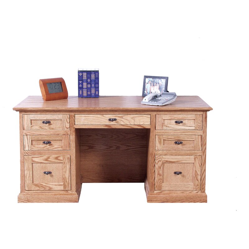 Loon Peak Jeffers Double Pedestal Executive Desk Wayfair