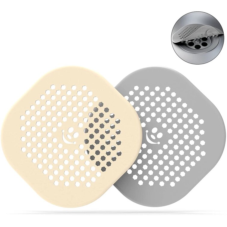 Suitable for Bathroom Bathtub and Kitchen Easy to Install 2 Pack New Upgrade Drain Hair Catcher Silicone Hair Stopper Shower Drain Covers with 4 Suction Cups